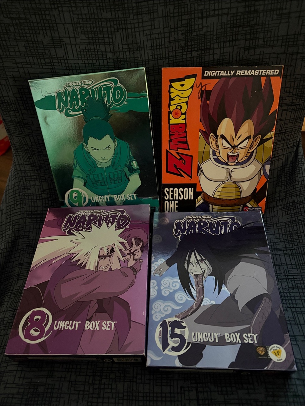Naruto & Dragon Ball Z DVD Box Set Bundle - Green, Purple, Blue, Orange